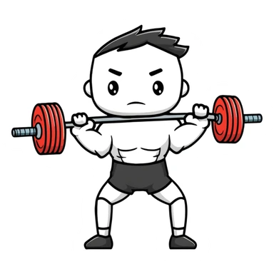 man holding a barbell sticker