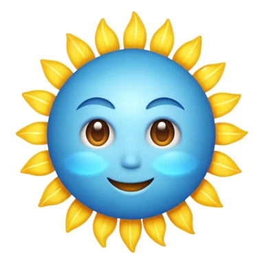 A blue sun sticker