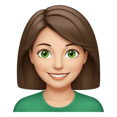 middle age woman with green eyes and long straight ashy brown hair  sticker
