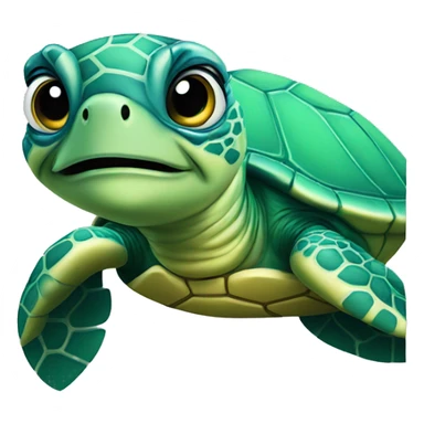 Sea turtle with a how sticker
