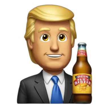Donald Trump realiste buste avec une pinte de bierre sticker