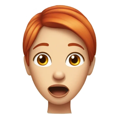 Woman red hair jaw open like omg sticker