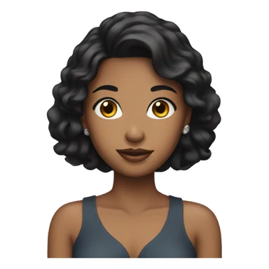 black-haired girl with earrings sticker