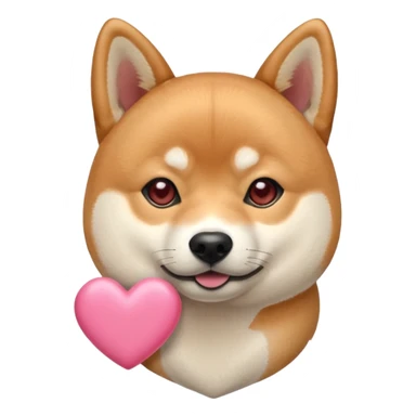 Shiba Jasper two pink hearts sticker
