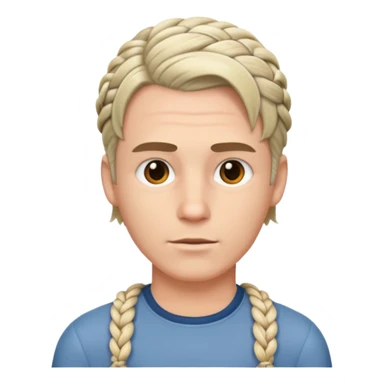 A white ton skin man with short braided hair sticker