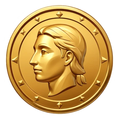 Golden Coin Magic Fantasy Low Poly sticker