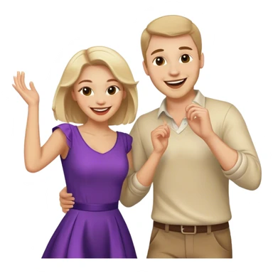 two caucasian people dancing in the club sticker