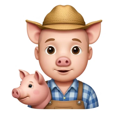 Pig with Farmer  sticker