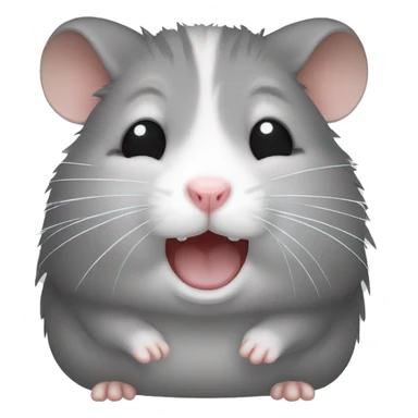 grey hamster crying sticker