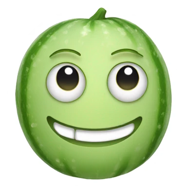 Smile emoji with cucumber on eyes sticker