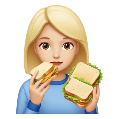 girl eating sandwiches  sticker