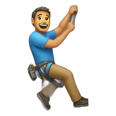 Man-climbing sticker