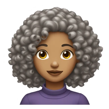 Lightskin girl with curly hair sticker