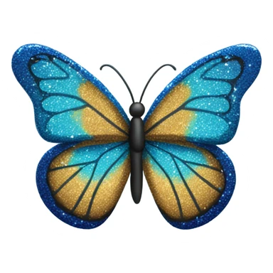 Blue glitter butterfly sticker