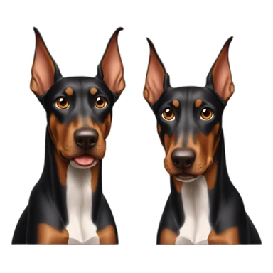 Two dobermans playing sticker