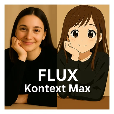 same similar image but chnage the text to "Flux Kontext Max" sticker