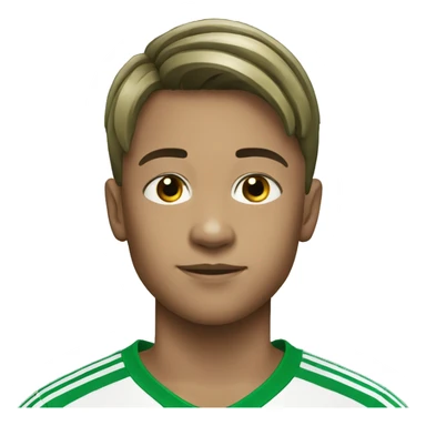 A 11 years old soccer player wearing green adidas shirt sticker