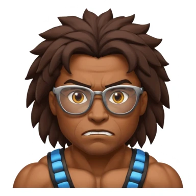 Glasses-Wearing wild Warrior bust sticker