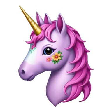 tattoed flower unicorn sticker