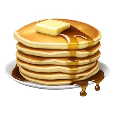 pancakes with syrup, cream and butter sticker