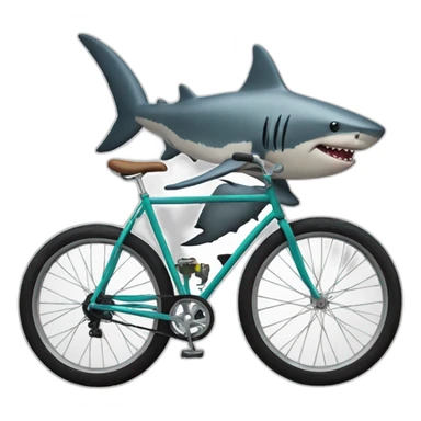 shark on a bike sticker
