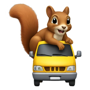 Make a squirrel emojis next to a van sticker