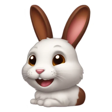 Chocolate rabbit with a bitten tail sticker