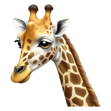 Thoughtful giraffe with hand on chin, deep in thought. sticker