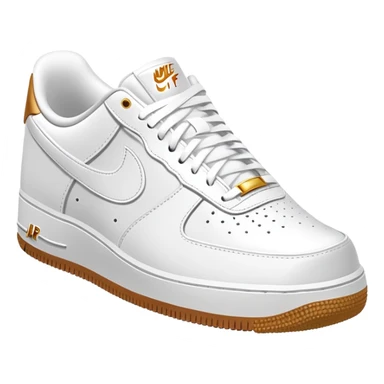 Classic white Nike Air Force 1 low top sneaker with air cushioning sticker