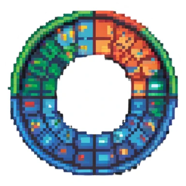 pixel art circular graph sticker