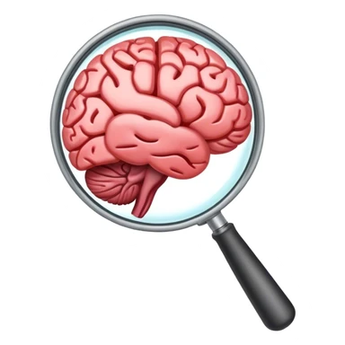 Magnifying glass with brain sticker
