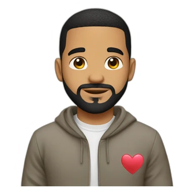 drake with heart hir sticker