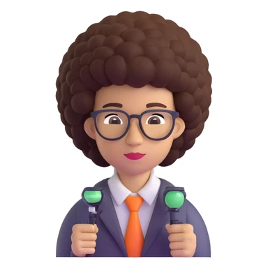 light skin nerd with afro sticker