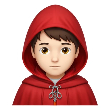 brunete boy little red riding hood sticker