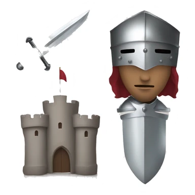 knight, sword, castle sticker