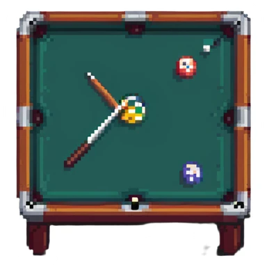 pool table game in progress sticker