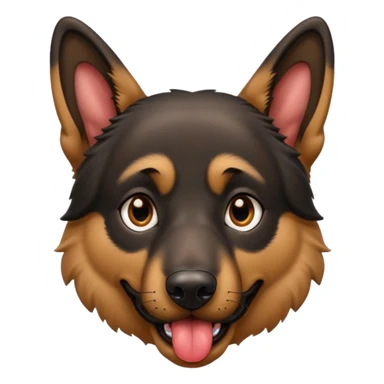 cartoon style dark German Shepherd dog with its tongue hanging out long sticker