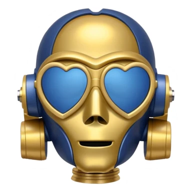 C-3PO wearing a pair of navy-blue heart shaped sunglasses  sticker