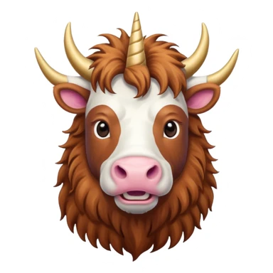 Male unicorn highland cow sticker