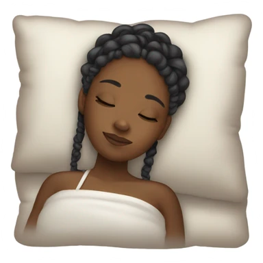 Black girl with braids sleeping sticker