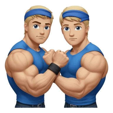 DIRTY BLONDE HAIR BLUE EYES BIG BICEPS FOR ARM WRESTLING YOUNG MAN sticker