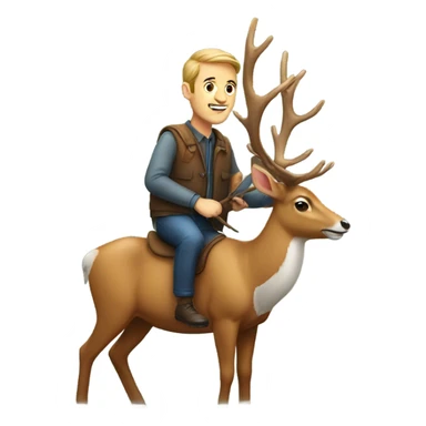 Man on a deer sticker