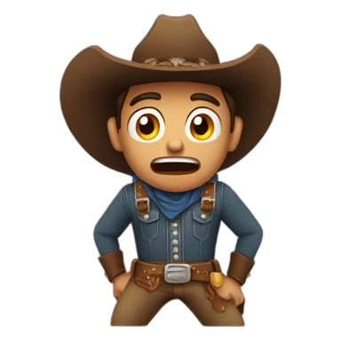 terrified-cowboy sticker
