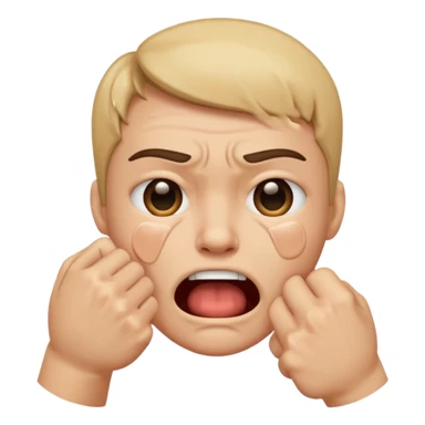 Tourne cet emoji 🤜 de -90 degrés et met le sur la bouche de cette emoji 😭 sticker