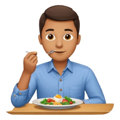 1 man eating at restaurant sticker