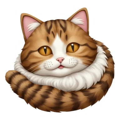 dark brown tabby and white cat upside down with eyes closed sticker