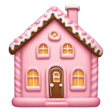 Cosy light pink gingerbread house  sticker
