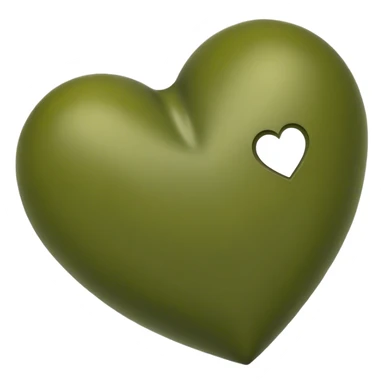 olive green heart  sticker