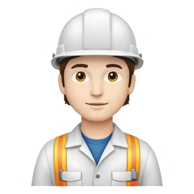 Electrical engineer with white helmet without earphone sticker