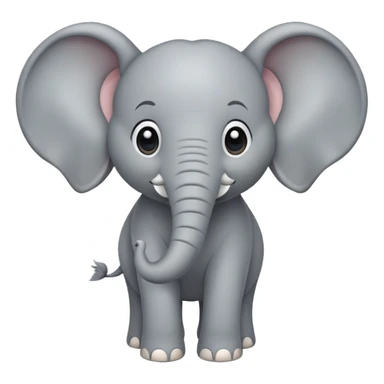 cute grey elephant with large ears and trunk sticker